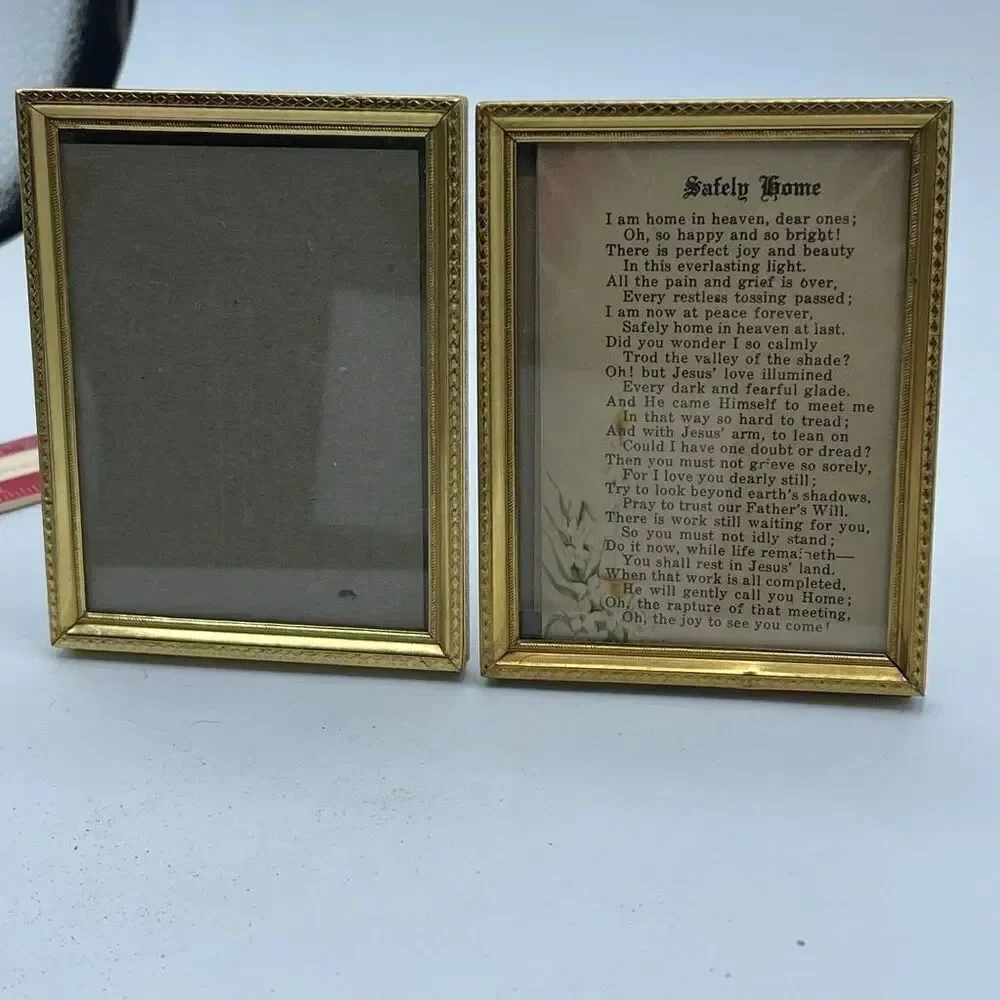 Set of 2 vintage gold colored picture frames 3 X 4”.